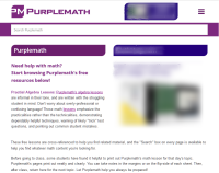 a reduced-size "screen shot" of Purplemath's home page